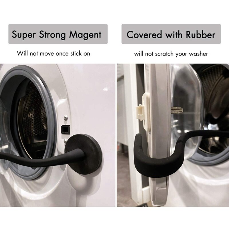 Puntello di supporto per porta lavatrice e asciugatrice per carico anteriore, mantiene la porta aperta per preservare la secchezza-nero