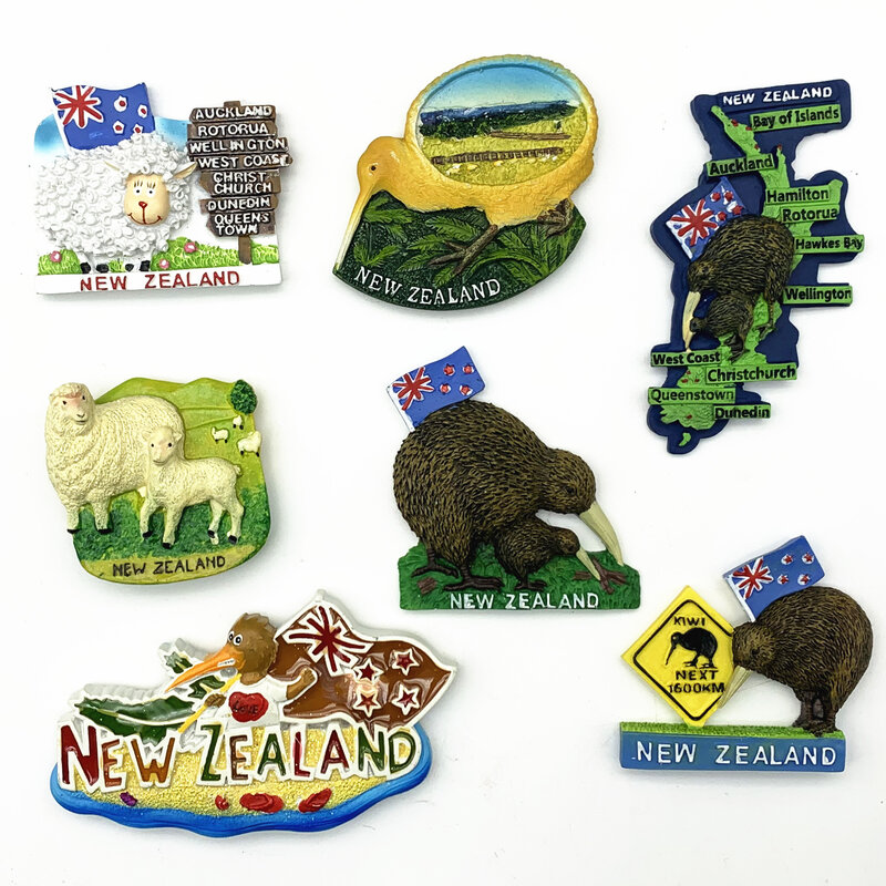 Selandia Baru India Inggris Kenya 3D Magnet Kulkas Pariwisata Souvenir Kulkas Stiker Magnetik Koleksi Kerajinan Hadiah