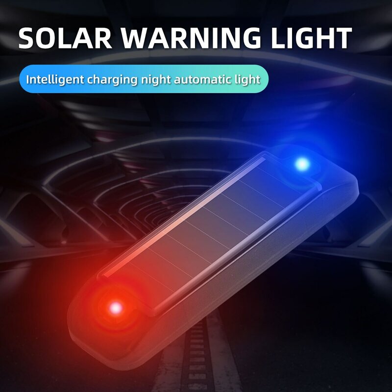 Lampka ostrzegawcza zasilana energią słoneczną do motocykli samochodowych Lampka kontrolna latarki LED Uwaga nocna Stroboskopowe światło ostrzegawcze Lampka do biegania