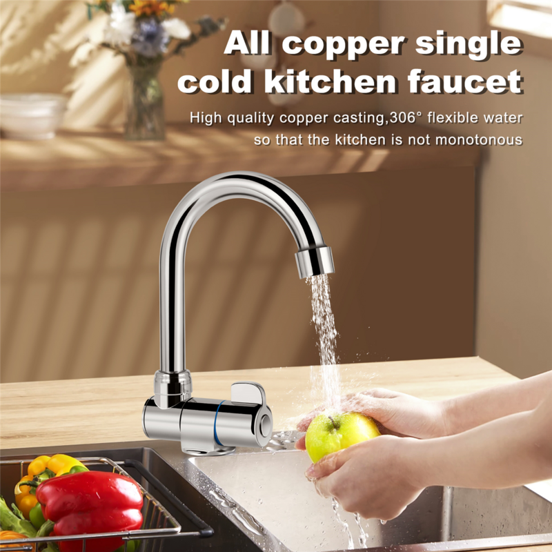 ก๊อกน้ำทองแดงหมุนได้สำหรับอ่างน้ำเย็นคาราวานพับได้สำหรับใช้ในห้องครัว