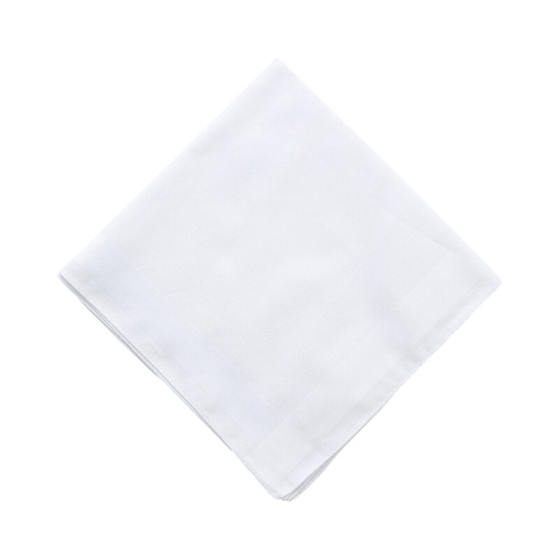 Stylish Pocket Handkerchief Gents Solid Color Hankies 16x16inch Large Bandana Dropship