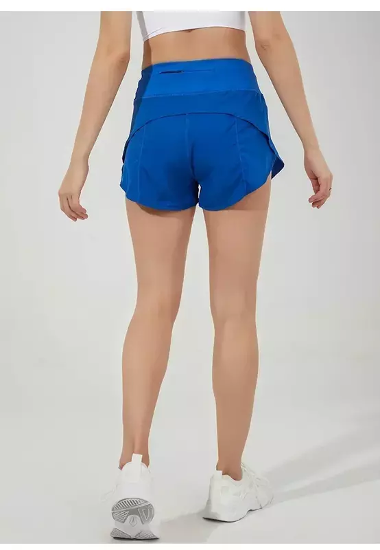 Lemon กางเกงเอวสูงสำหรับผู้หญิง, กางเกงวิ่งออกกำลังกายในยิม2.5 "พร้อมกระเป๋าซิประบายอากาศ