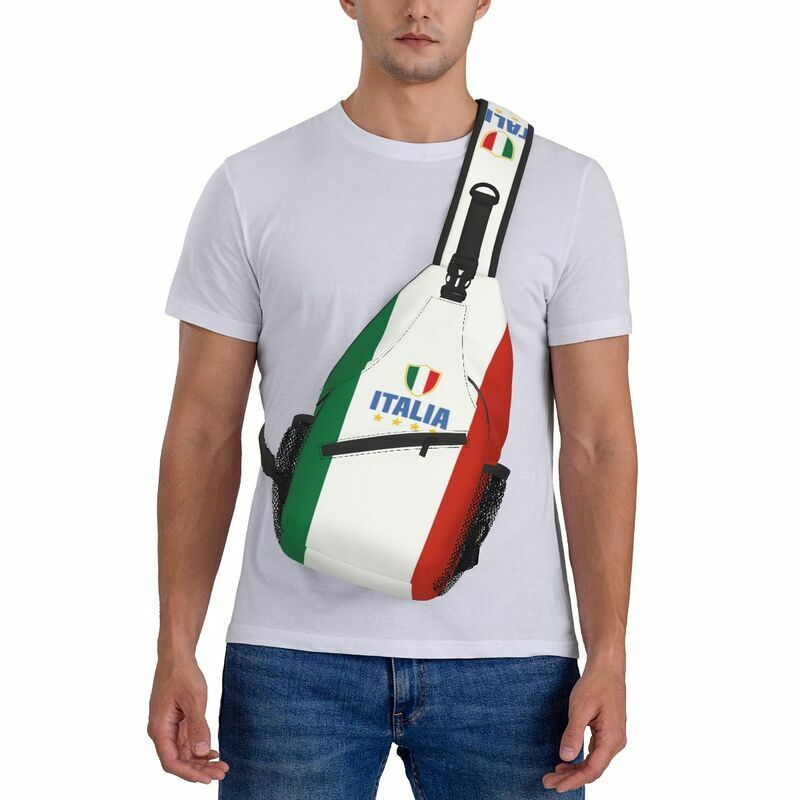 Mode Vlag Van Italië Sling Bag Voor Reizen Wandelen Mannen Borst Crossbody Rugzak Schouder Dagrugzak