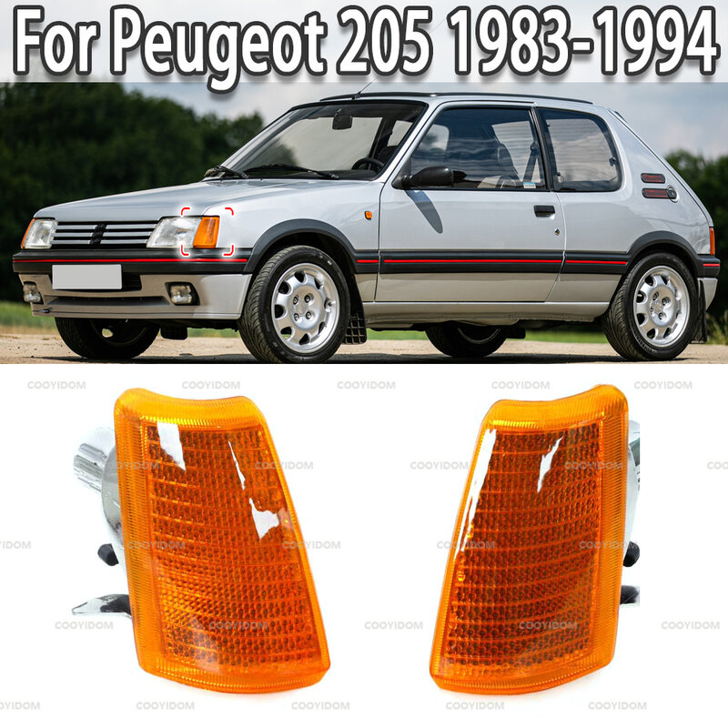 Luz de esquina lateral delantera de coche, indicador de señal de giro, luces de estacionamiento para Peugeot 205, 1983-1994, 630330