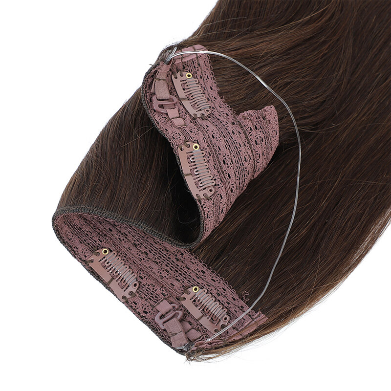 Lovevol-滑らかな金髪の延長,4つのクリップ,目に見えないワイヤーヘアエクステンション,100% 本物のレミーヘア