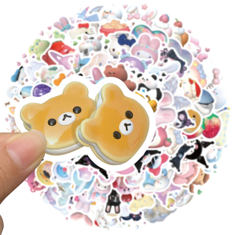 10/30/50/110 Stuks Schattige Gemengde Sanrio Hellokitty Kuromi Cinnamoroll Stickers Cartoon Diy Stickers Koffer Telefoon Laptop Stickers Speelgoed