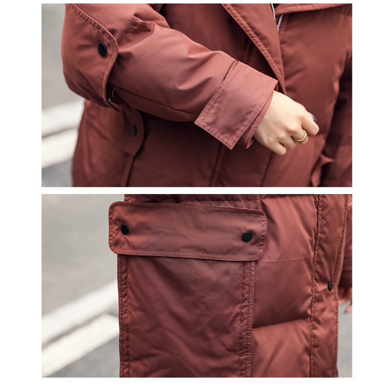 여성용 다운 재킷, 90% 화이트 덕 다운 오버사이즈 외투, 한국 버전 외투, 루즈하고 따뜻한 캐주얼, 두꺼운