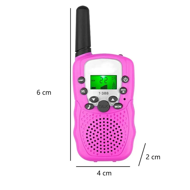 Mini walkie-talkie de 2 piezas para niños, receptor bidireccional de Radio, linterna LCD, regalo de Navidad