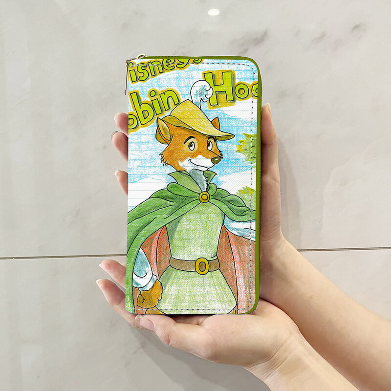 Disney Robin Hood W7580 tas jinjing Anime tas koin ritsleting kartun dompet kasual tas penyimpanan kartu hadiah uniseks
