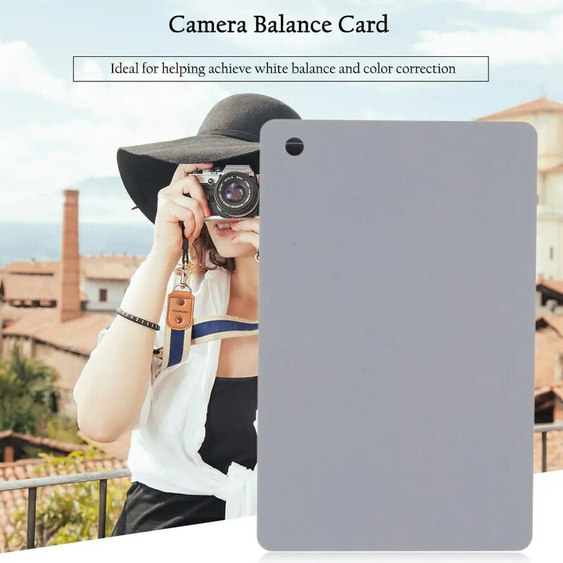 กล้องดิจิตอล3 in 1ขนาดพกพาช่วยชดเชย18% การ์ดสีเทาดำขาวพร้อมสายคล้องคอสำหรับการถ่ายภาพดิจิตอล