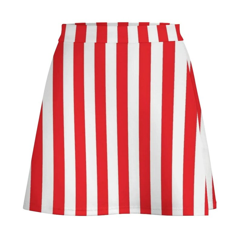 Mini jupe à rayures rouges et blanches pour filles, à la mode, kpop