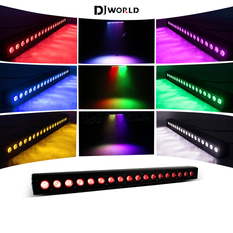 DJworld LED Light 18x18W Wall Wash RGBW 6IN1 Bar Soundlights Nightclub Karaoke Stage Lighting DJ Equipment Horse Race Lamp