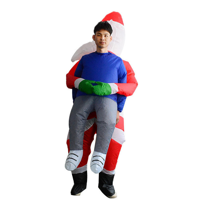 Costume Gonflable de Père Noël pour Adulte, Accessoire Amusant, Cosplay, Parodie de Mascotte, pour Homme et Femme