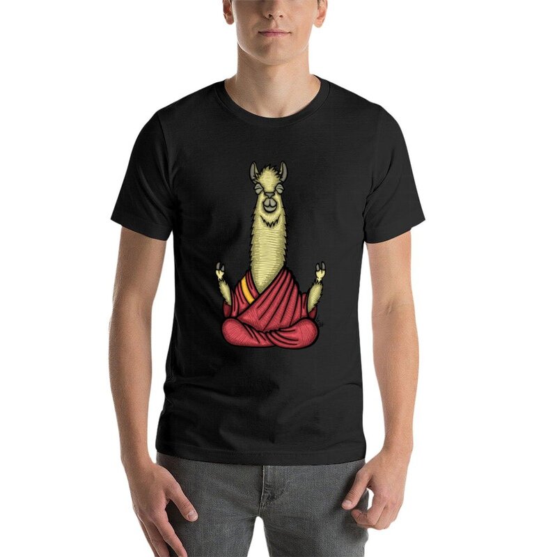 Camiseta Dali Llama para hombre, ropa hippie de secado rápido, camisetas gráficas, diseño de aduanas, tu propia camiseta