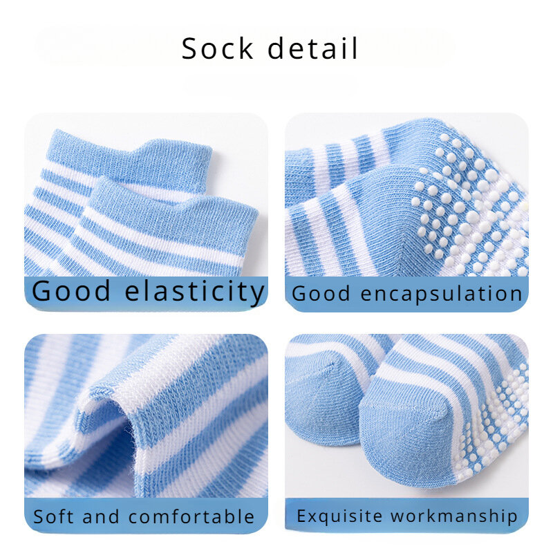 6 пар, детские Нескользящие хлопковые носки для мальчиков и девочек