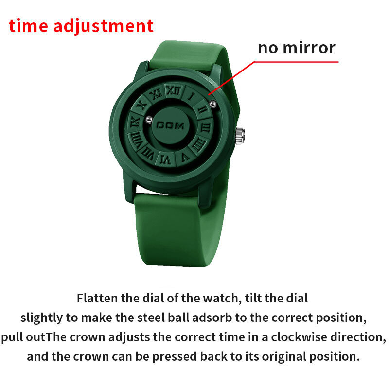DOM-Relógio impermeável de personalidade para homens e mulheres, relógio neutro de alta tecnologia, ponto de rolo criativo, tendência magnética de moda