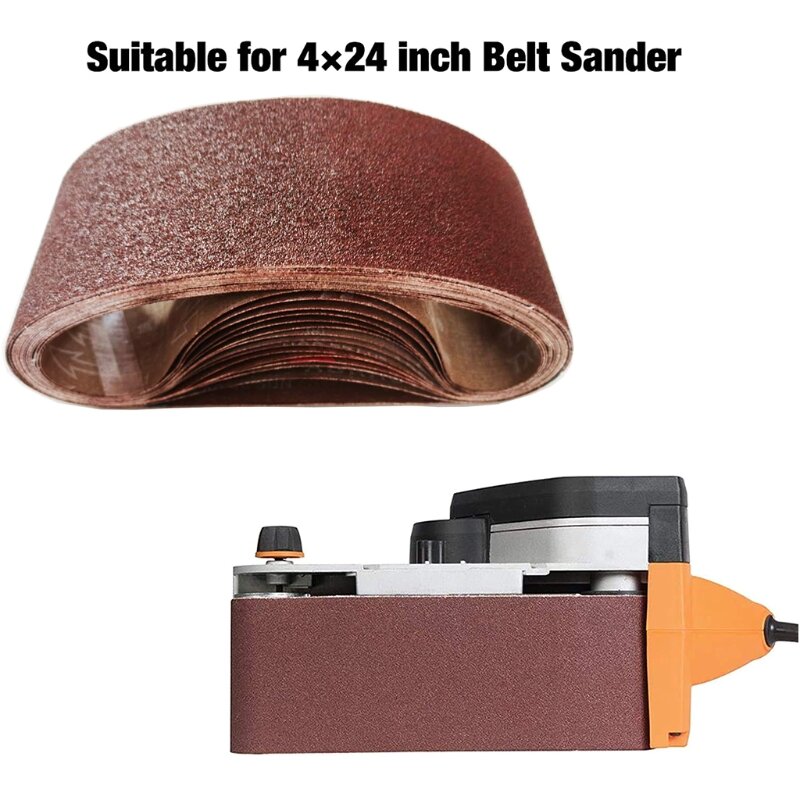High Quality and Durable 7Pcs Sanding Belt Sander 50x686mm Red-brown