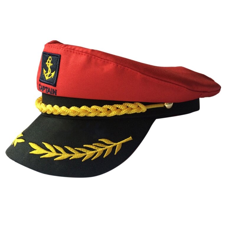 M2EA Sailor Hat Yacht Captain Hat Sailor Captain Costume Men Navy Marine Hat cappello da barca regolabile Navy per adulto Kid uomo donna