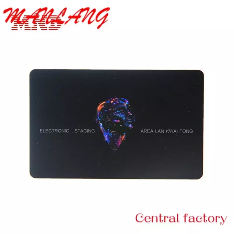 Benutzer definierte hochwertige ausgefallene Kunststoff PVC schwarz matt NFC Schlüssel karte elektronische Visitenkarten
