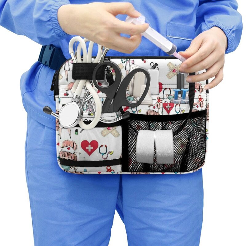 Bolso cruzado con asa de gran capacidad para sala de operaciones, bolsa de herramientas de almacenamiento con patrón de médico, enfermera, Hospital