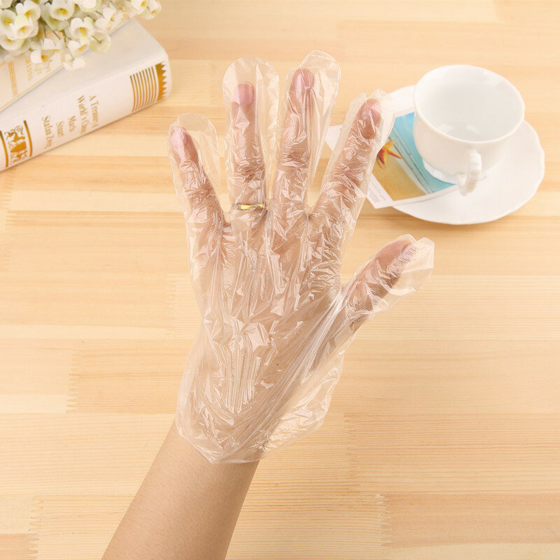 ถุงมือทิ้งถุงมือทิ้งพลาสติกสำหรับล้างจาน,Catering และ Beauty, 100แพ็คถุงมือทำงาน