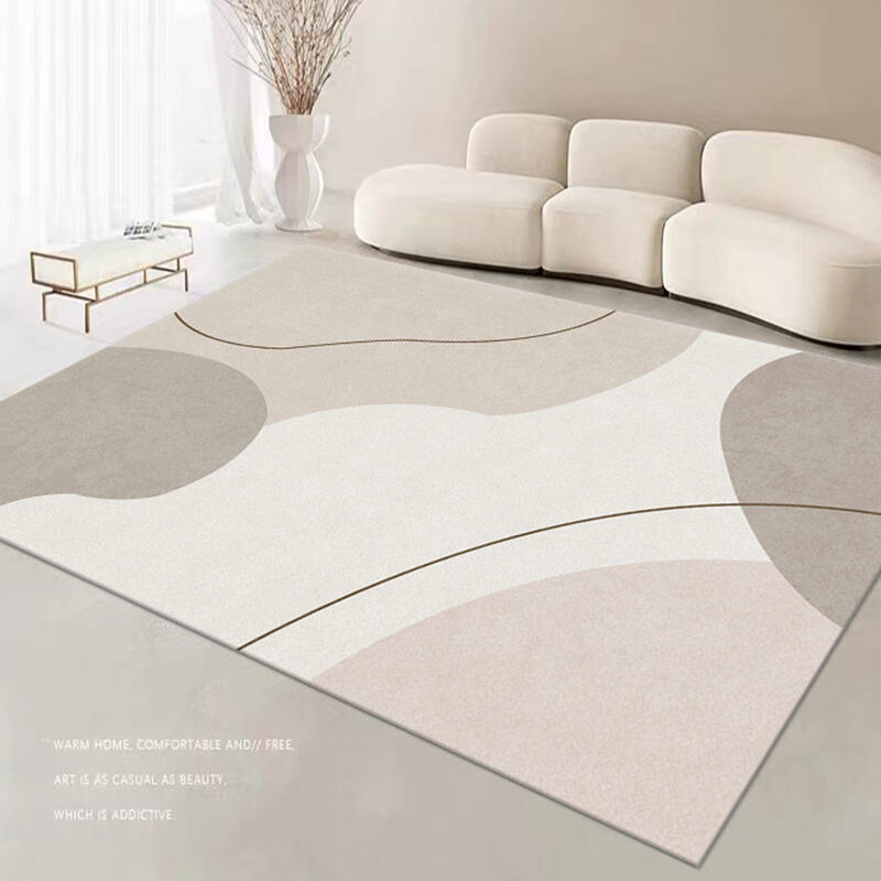 Tapetes estilo nórdico para sala de estar, tapete lavável para pés, tamanho grande, abstrato, tapete completo, lounge tapete, Morandi