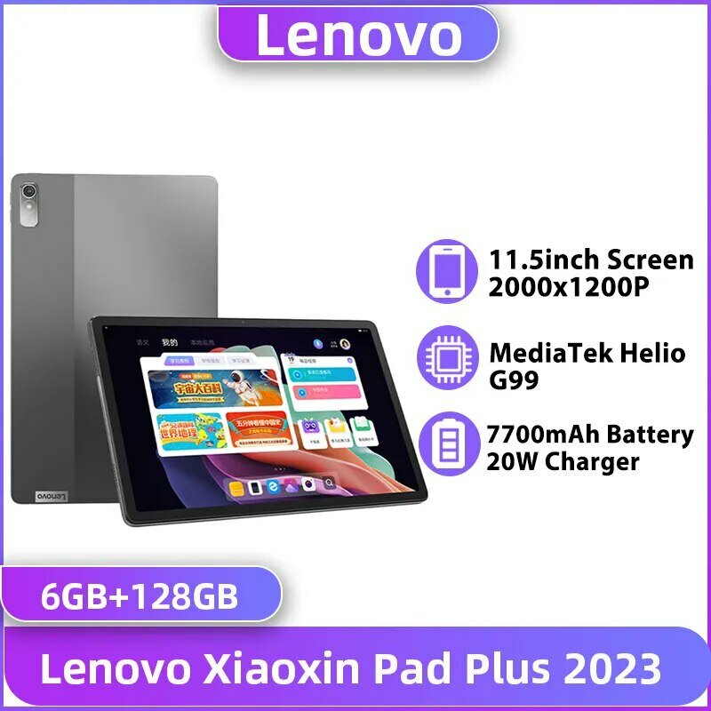 Globalne oprogramowanie sprzętowe Lenovo Xiaoxin Pad Plus 2023 Tab P11 2. generacji 11,5 "120 Hz ekran Helio G99 6 GB 128 GB Android 12 7700 mAh
