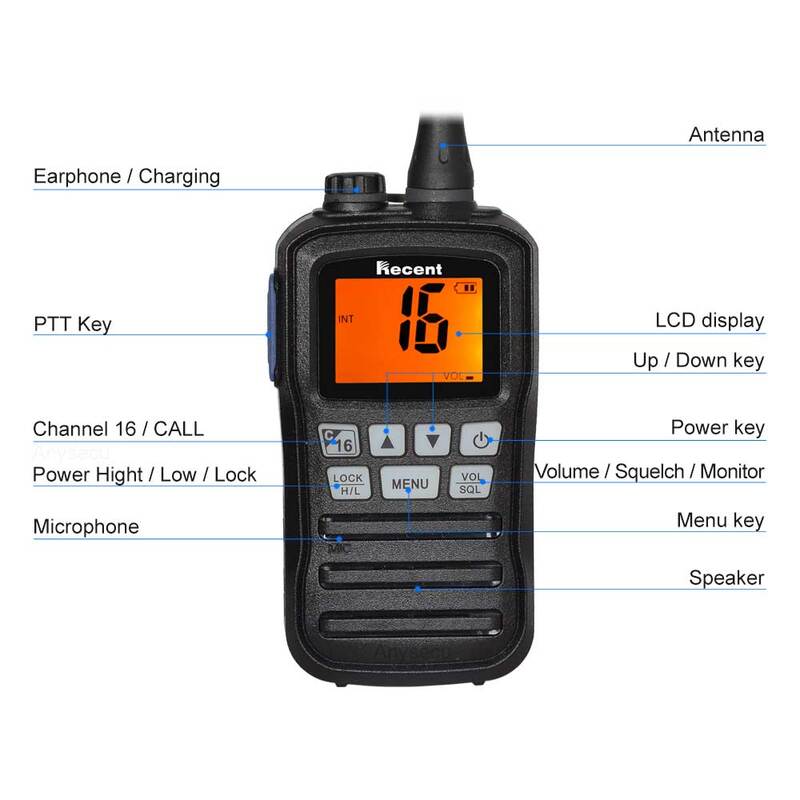 RS-25M VHF 해양 라디오, IP67 방수, 156.000-163.275MHz 휴대용 플로트 라디오, 스타디온 워키토키
