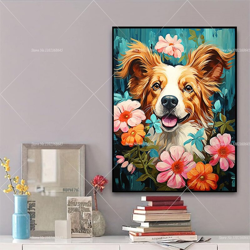 Desenhos animados Animal Dog Diamond Painting, Bordado completo de diamante, Mosaico Cross Stitch Set, Home Art Decoração, Presente bonito, 5D