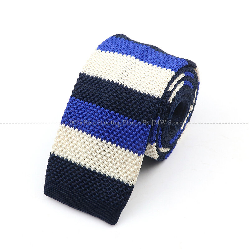 Мужской вязаный цветной тонкий галстук в полоску новый стиль Модный классический галстук для отдыха обычный тканый галстук узкие галстуки