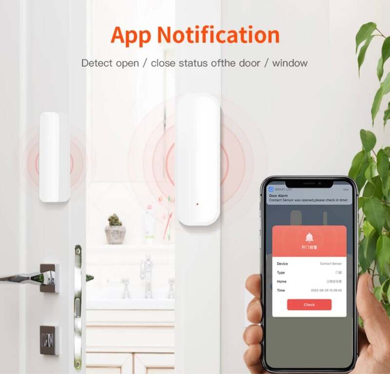 Tuya WiFi ZigBee Smart Door Window Sensor Detector sistema di allarme di protezione della sicurezza domestica Smart Life Via Alice Alexa Google Home