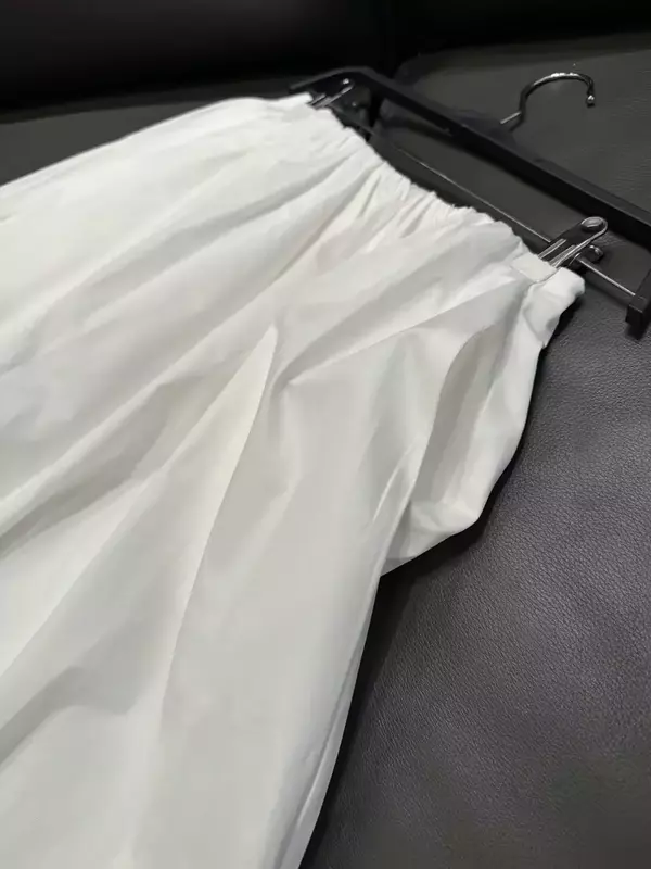 Женская Юбка-миди с боковыми карманами, винтажная Свободная юбка с пушистым подолом и высокой эластичной талией, 2024