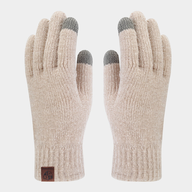 Jesienno-zimowa nowy, w paski czapka i rękawiczki 2 sztuk/zestaw na zewnątrz odporne na zimno czapki ciepła, z wełny antypoślizgowe rękawiczki