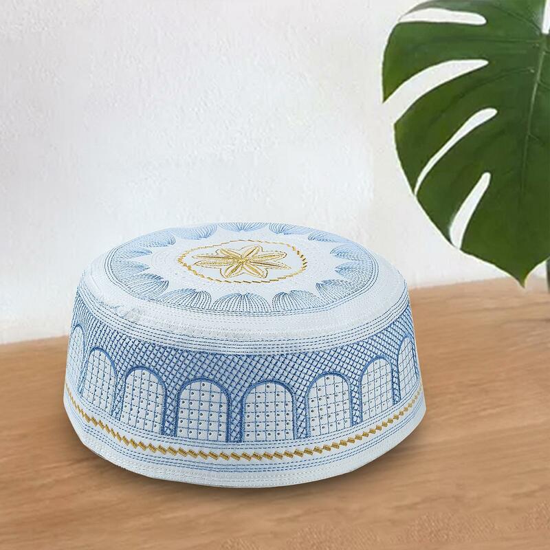 Male Prayer Sun Hat Embroidery for 58cm Multiple Uses Soft and Comfortable ,  Adult Men Headscarf