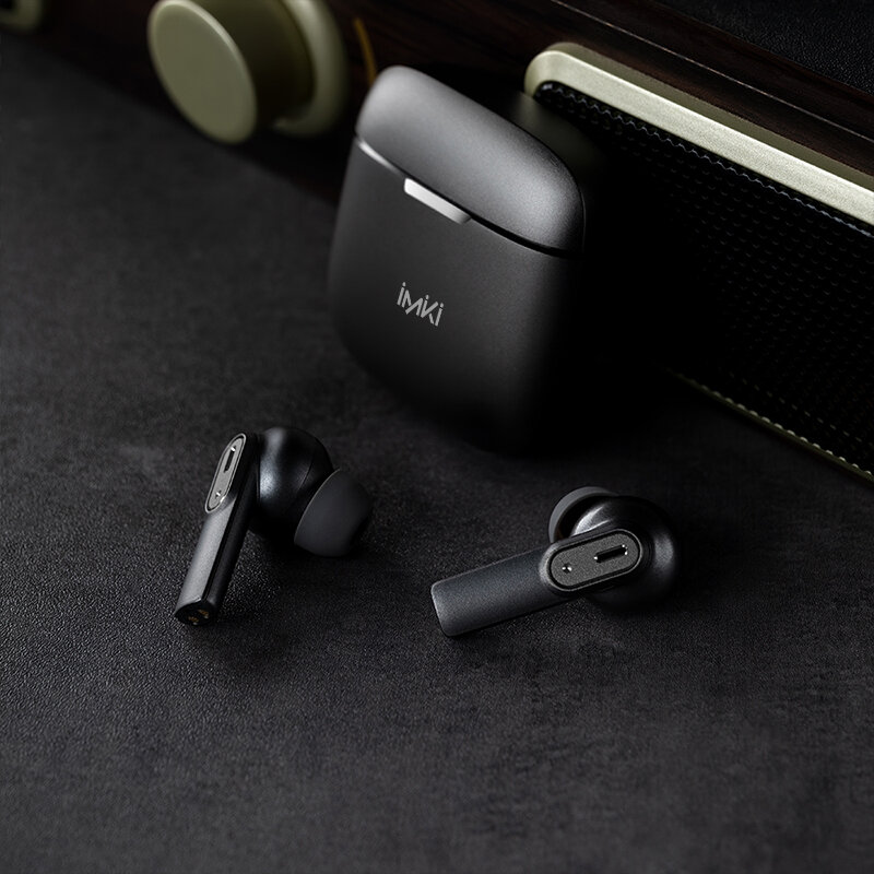 IMIKI earphone MT2, Headset olahraga nirkabel tahan air IPX4 BT 5.3 pengurang kebisingan ENC mikrofon ganda dalam-telinga