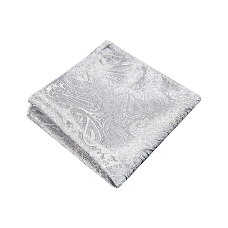 Free  Shipping Ikepeibao Paisley Handkerchief men's Paisley Floral Black Pocket Square Hanky