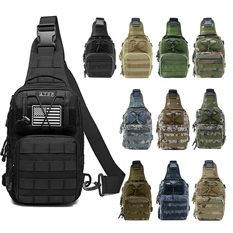 YUNANG-Tactical Sling Multifunction Bag, peito militar oblíquo Span, um saco de ombro, adequado para ciclismo, caminhadas, camping
