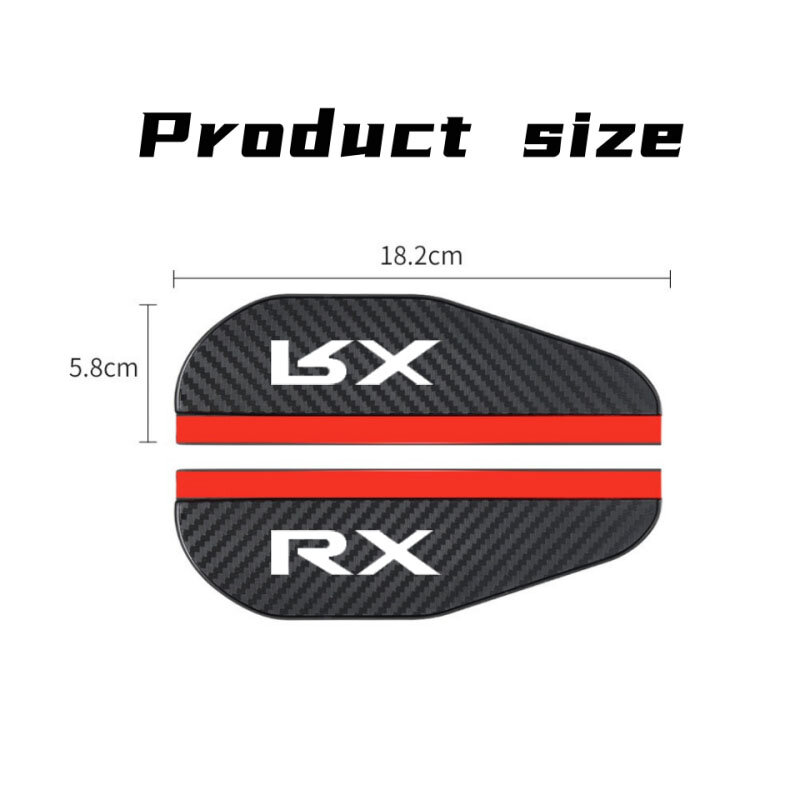 2pcs Carbon fiber Car Rearview Mirror Rain Eyebrow Sticker For Lexus CT200h RX 300 330 NX FSport IS 300h 250 ES GS LS LX UX 200