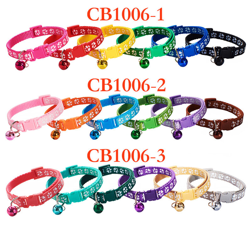 Wholesale With Bell Collars Delicate Safety Casual Nylon Dog Collar Neck Strap Fashion Adjustable Bell Pet Dog Collar New 10Pcs
