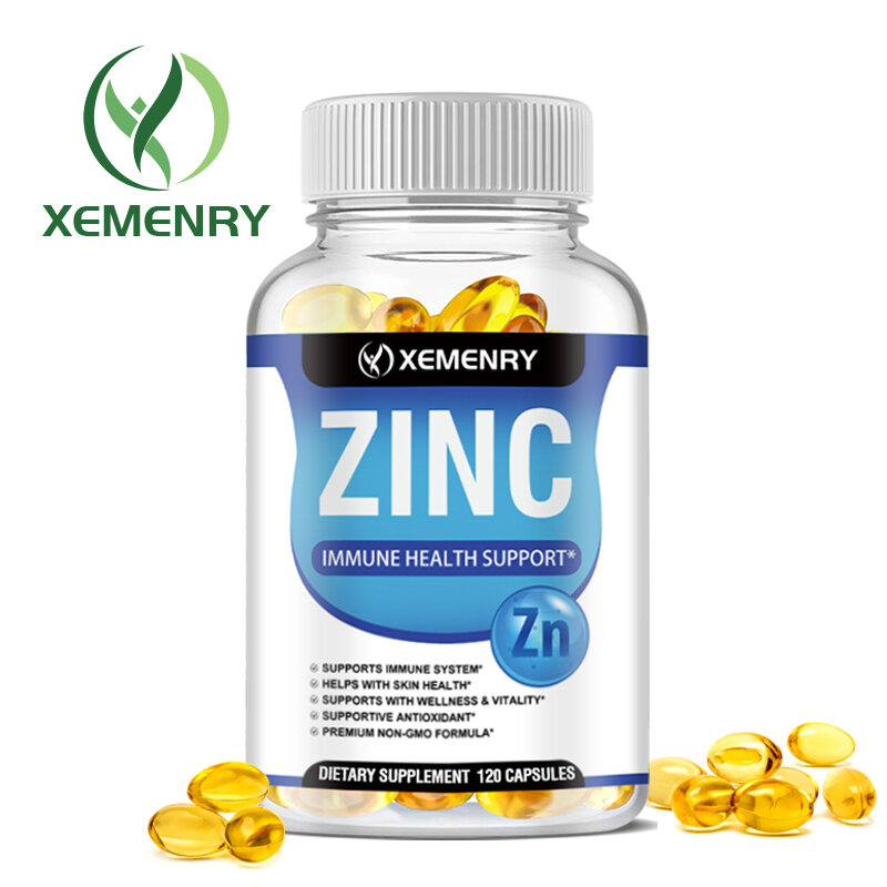 Le capsule di zinco supportano la difesa immunitaria del corpo, Ultra assorbibile, Non ogm, senza glutine, 120 capsule vegetariane