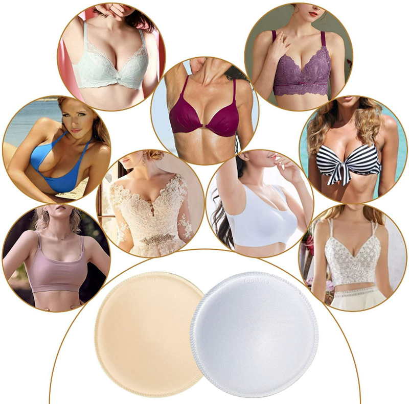 2/6PCS Soft Bra Pads Inserts Removable Bra Pad for Women Breast Push Up Enhancer Bra Pad Sports Bras Cups Insert Bikini Swimsuit