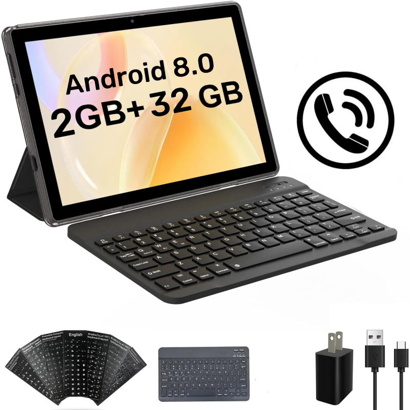 Tablet ponsel panggilan 4G, PC Android 8 Quad-Core G2 MTK9797 tipe-c 2024 mAh kamera ganda 10.6 inci 2GBRAM 32GBROM 6000 inci