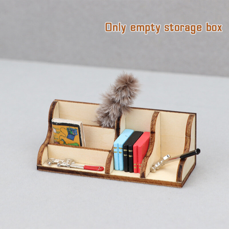 1:12 Dollhouse miniatura Desktop Storage Rack scaffale Organizer Box mobili modello casa delle bambole decorazioni per la casa accessori giocattolo