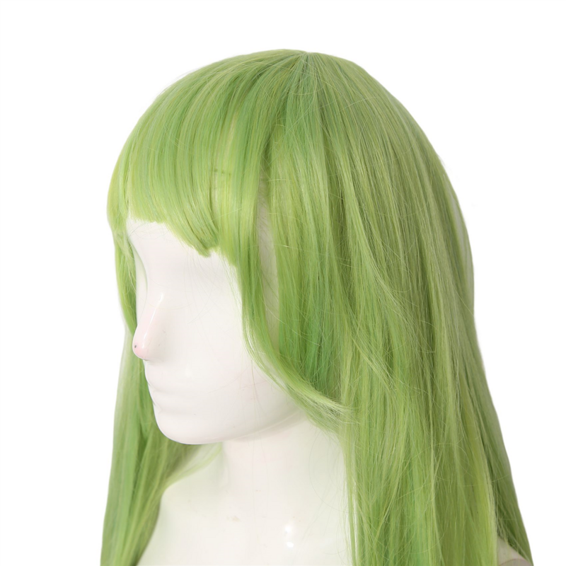 Grass Green Long Straight Wig, Fiber Synthetic Wig, Fox Demon Matchmaker Wig Braided Wig for Anime Cosplay
