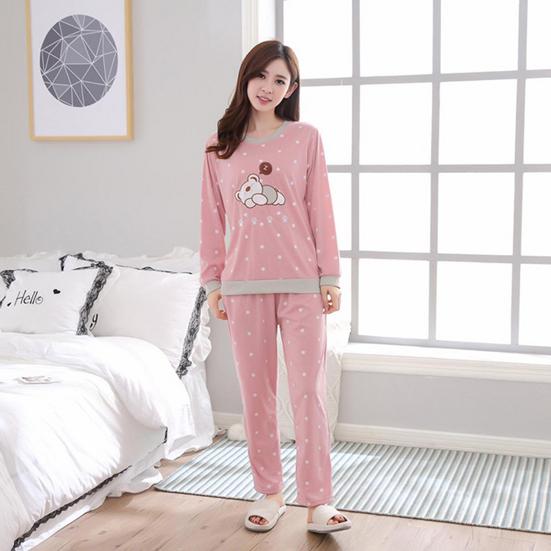 Dames Pyjama Voor Huishoudelijke Nachtkleding Pak Herfst Meisjes Lange Mouw Kind