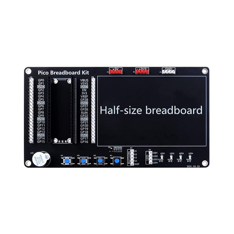 For Raspberry Pi Pico Halfsize Bread Board Set RasPi / RPI Experimental Learning Platform DIY kit with LED Light Buzzer Button
