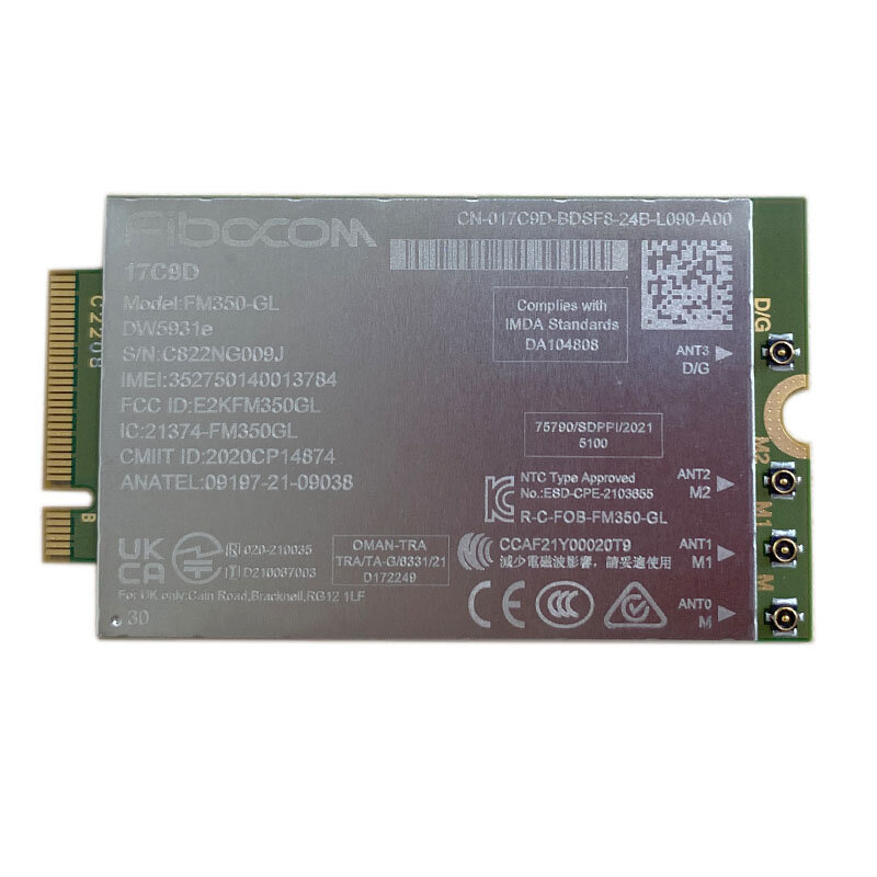Fibocom FM350-GL DW5931e DW5931e-eSIM 5G M.2 Module for Dell Latitude 5531 9330 3571 Laptop 4x4 MIMO GNSS Modem