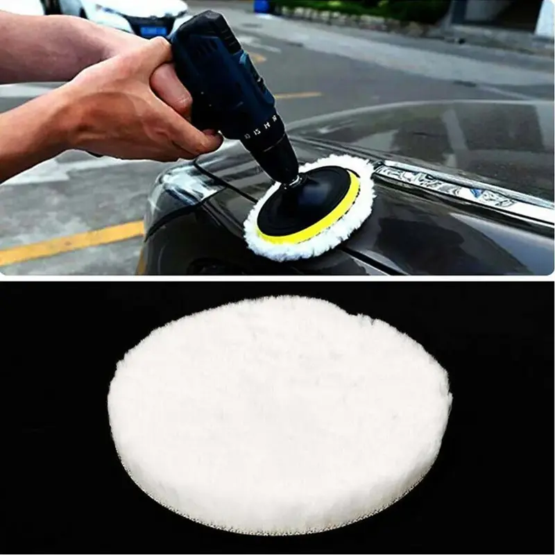 5Pcs 5 Inch Buffing Polishing Pads Wool Wheel Mop Kit Drill Polish Disc For Auto Paint Care Polisher Pads Car Gadget