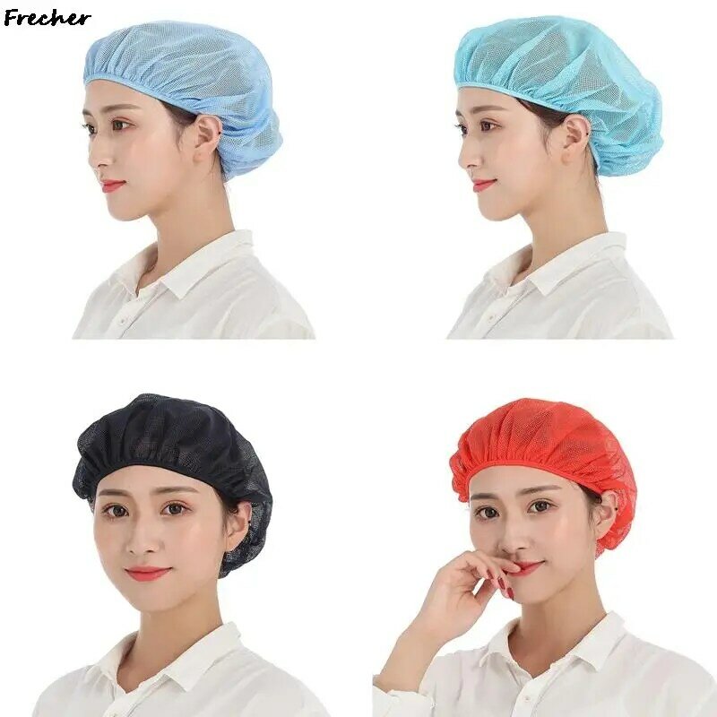 Elastic Washable Work Hats Food Service Workshop Hat Breathable Mesh Hair Cover Factory Pet Shop Textile Caps Dustproof Headwear