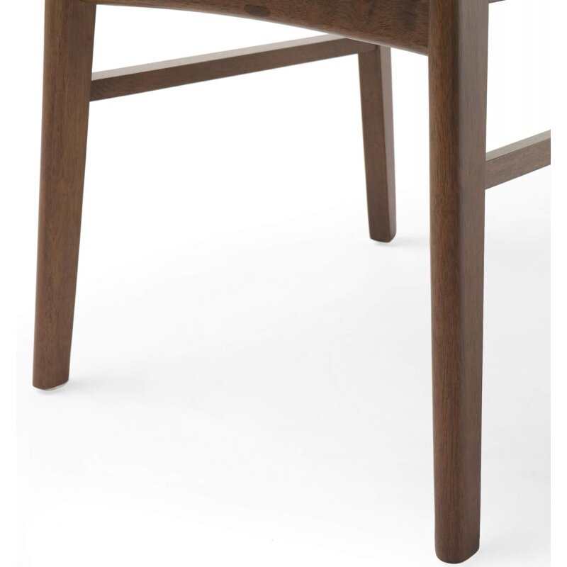 Christopher Knight Home-sillas de comedor modernas de mediados de siglo, 100% poliéster y madera de goma, gris oscuro, nogal, Juego de 4